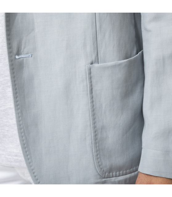 ELEVENTY - Veste bleu ciel à col officier
