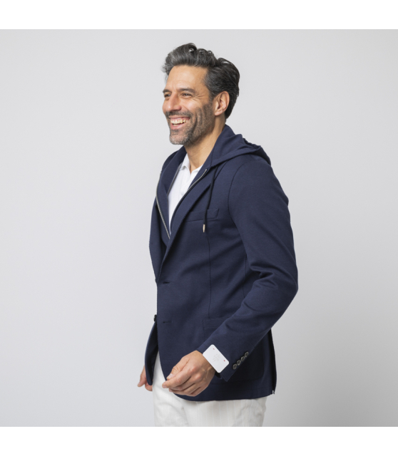 ELEVENTY - Veste Travel Jacket bleu marine en jersey