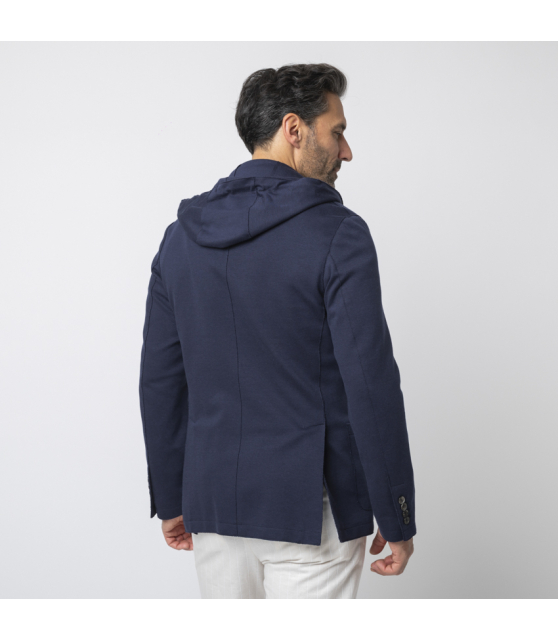 ELEVENTY - Veste Travel Jacket bleu marine en jersey