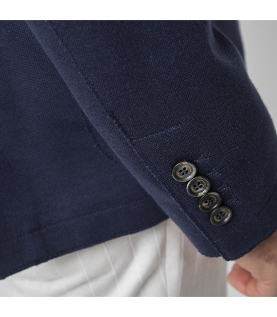 ELEVENTY - Veste Travel Jacket bleu marine en jersey