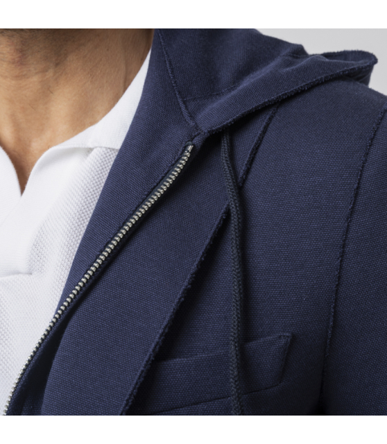 ELEVENTY - Veste Travel Jacket bleu marine en jersey