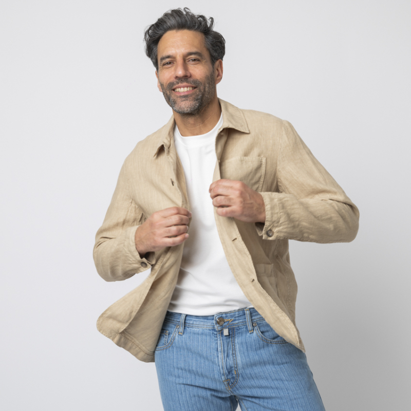 ALTEA - Sur-chemise beige en lin 2