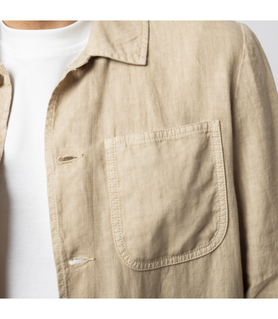 ALTEA - Sur-chemise beige en lin