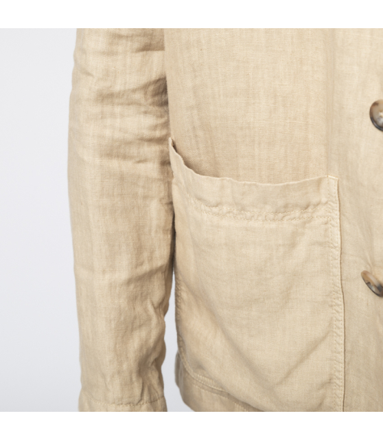 ALTEA - Sur-chemise beige en lin