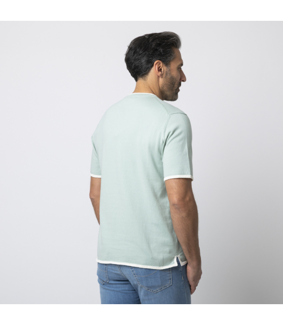 ALTEA - T-shirt vert d'eau à liseré