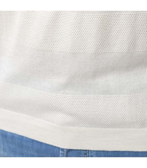 ALTEA - T-shirt beige en maille texturée