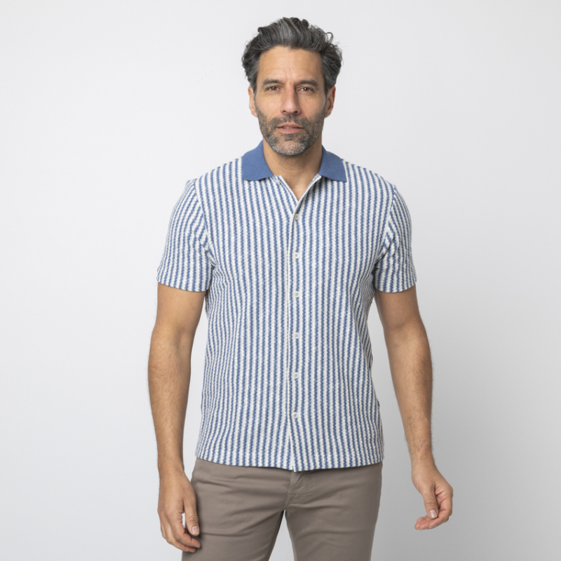 GRAN SASSO - Chemise en maille à rayures