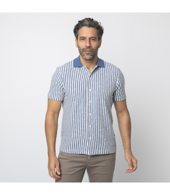 GRAN SASSO - Chemise en maille à rayures