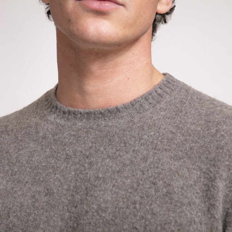 Gran Sasso - Pull épais gris taupe à col rond