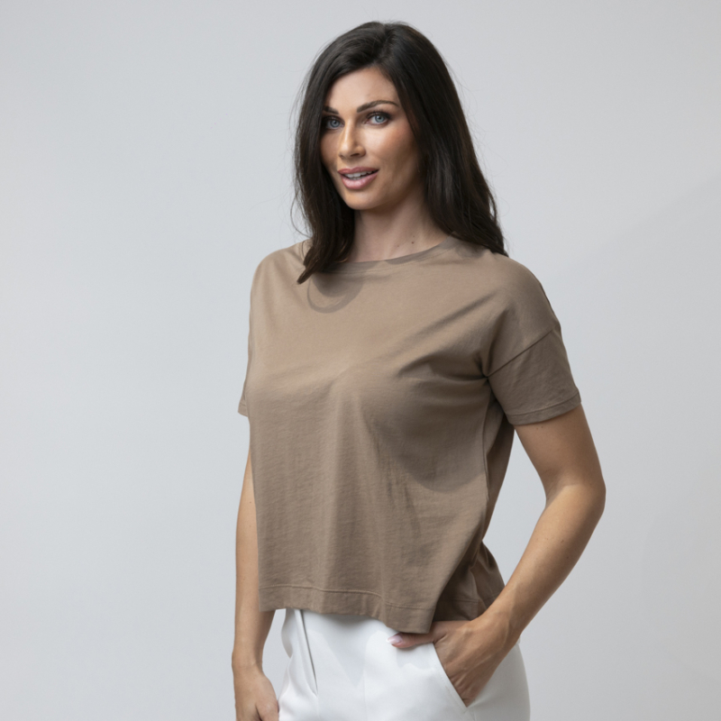 DUNCAN - T-shirt marron manches courtes 2