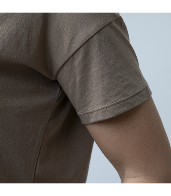 DUNCAN - T-shirt marron manches courtes