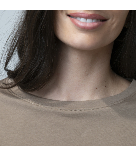 DUNCAN - T-shirt marron manches courtes