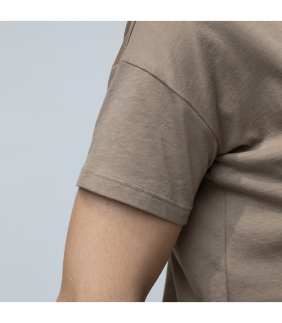 DUNCAN - T-shirt marron manches courtes