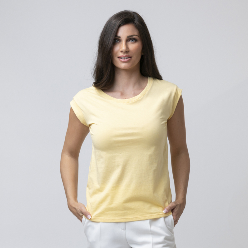 DUNCAN - T-shirt jaune à mancherons