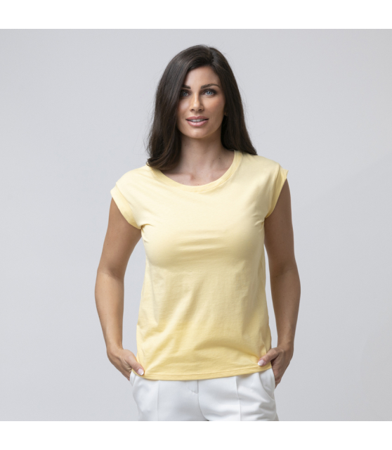 DUNCAN - T-shirt jaune à mancherons