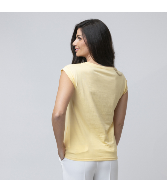 DUNCAN - T-shirt jaune à mancherons