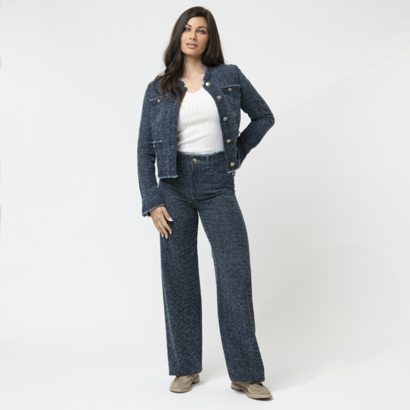 MARC CAIN - Jean bleu aspect tweed 2