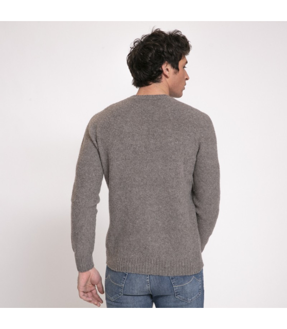 Gran Sasso - Pull épais gris taupe à col rond