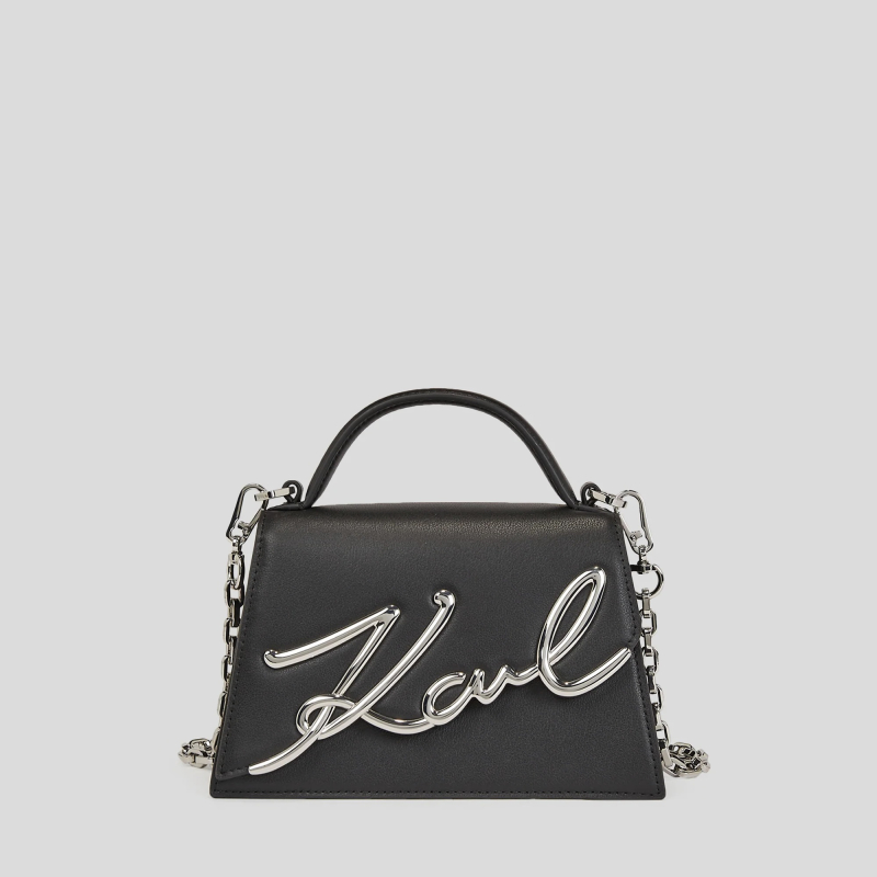 KARL LAGERFELD - Sac noir bandoulière petit modèle K/SIGNATURE