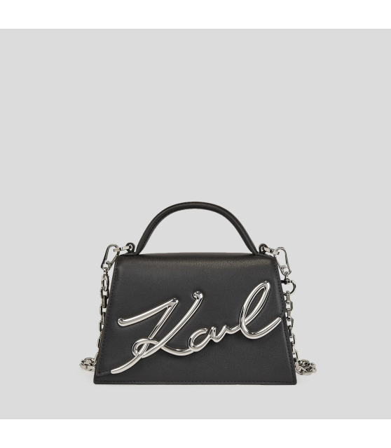 KARL LAGERFELD - Sac noir bandoulière petit modèle K/SIGNATURE