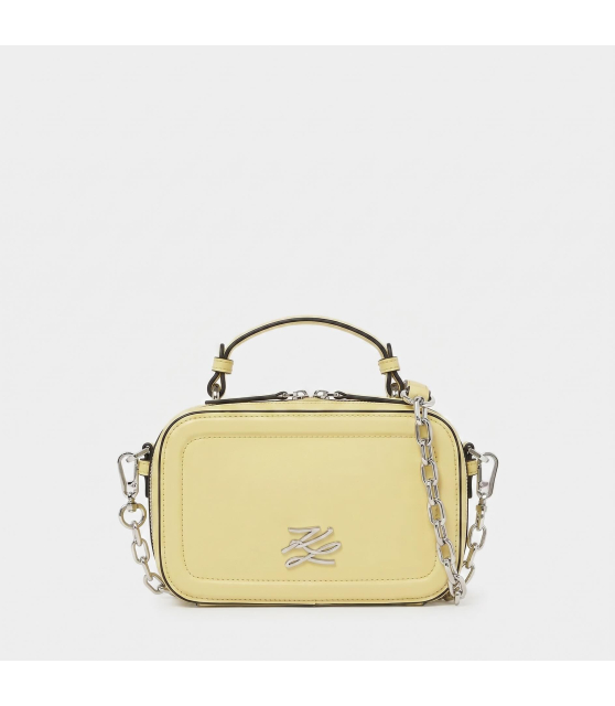 KARL LAGERFELD - Sac à main jaune K/AUTOGRAPH avec chaîne