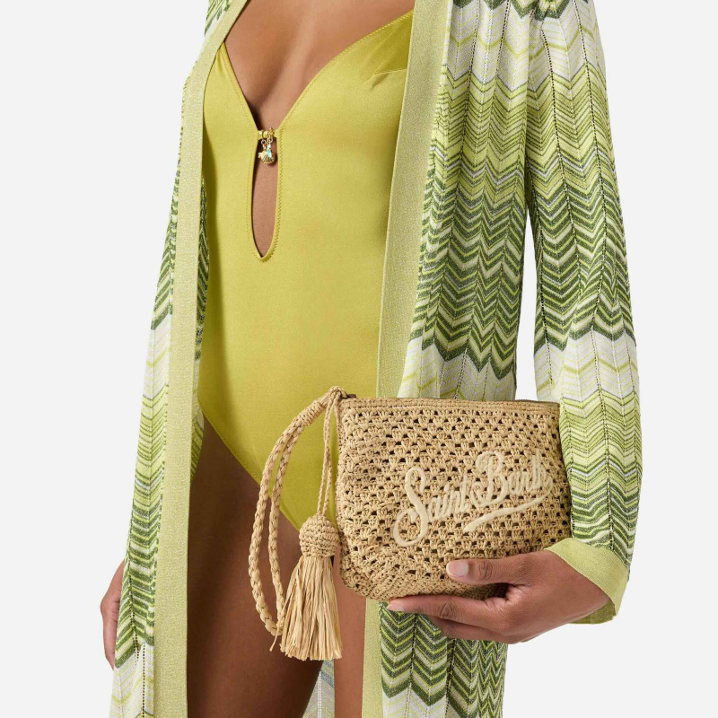 MC2 SAINT BARTH - Pochette en raphia beige rectangulaire 2