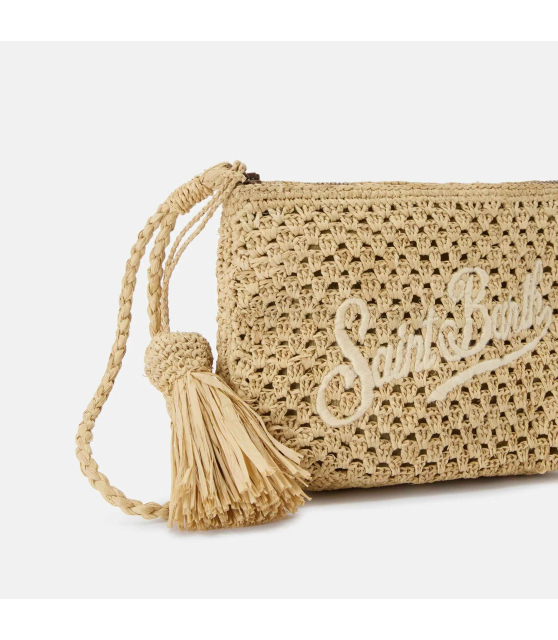 MC2 SAINT BARTH - Pochette en raphia beige rectangulaire