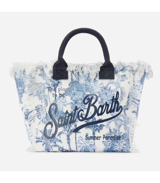 MC2 SAINT BARTH - Sac Vanity toile de Jouy bleu