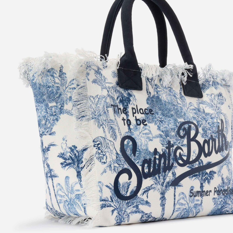 MC2 SAINT BARTH - Sac Vanity toile de Jouy bleu 2