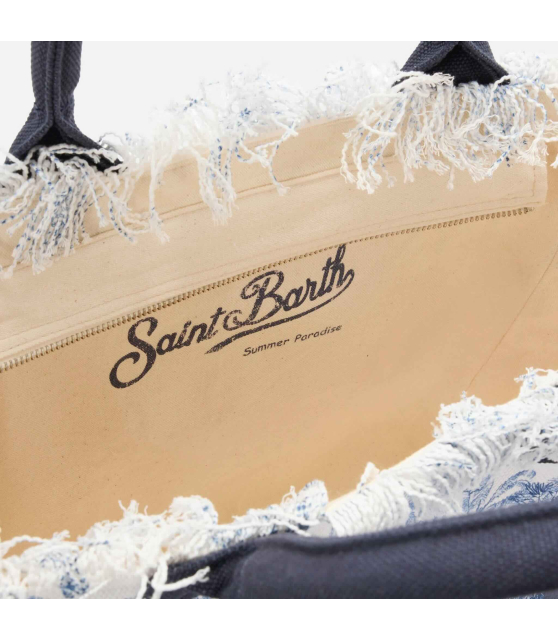 MC2 SAINT BARTH - Sac Vanity toile de Jouy bleu