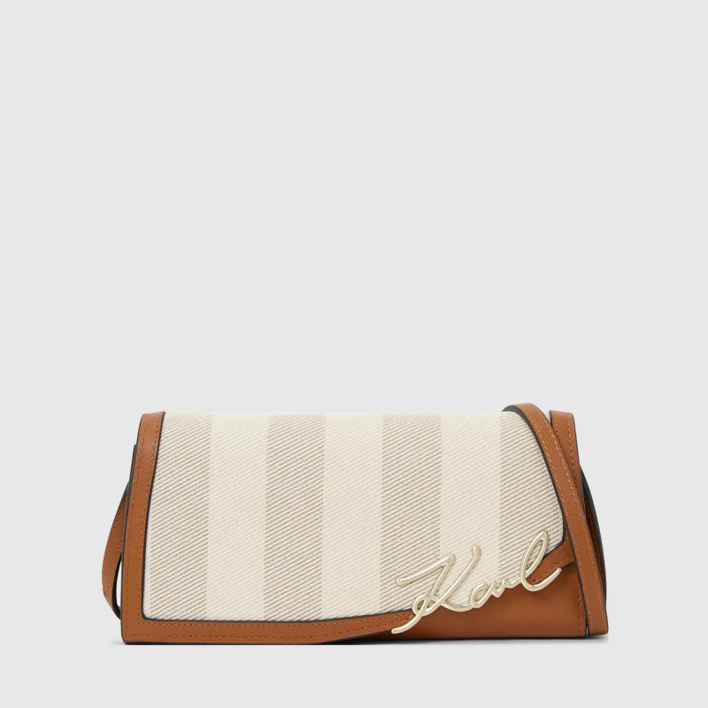 KARL LAGERFELD - Sac à bandoulière rayé à rabat K/SIGNATURE