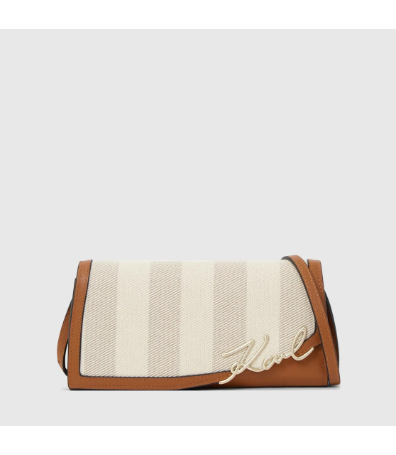 KARL LAGERFELD - Sac à bandoulière rayé à rabat K/SIGNATURE