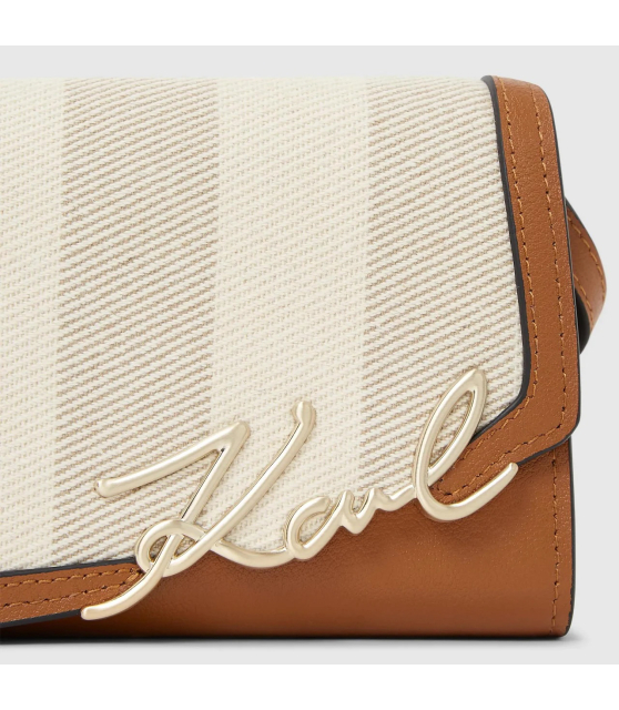 KARL LAGERFELD - Sac à bandoulière rayé à rabat K/SIGNATURE