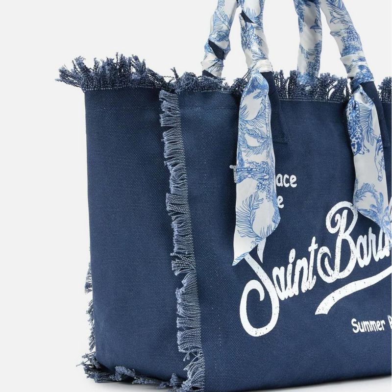 MC2 SAINT BARTH - Sac Vanity bleu marine foulard Toile de Jouy 2