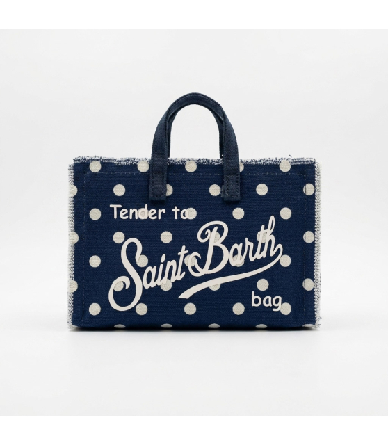 MC2 SAINT BARTH - Sac téléphone toile bleu marine à pois