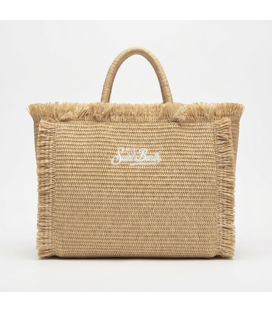 MC2 SAINT BARTH - Sac Colette en raphia beige et bijoux multicolores
