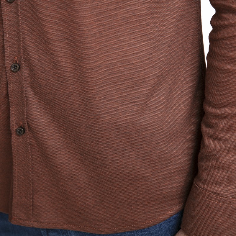 Desoto - Chemise marron en jersey de coton