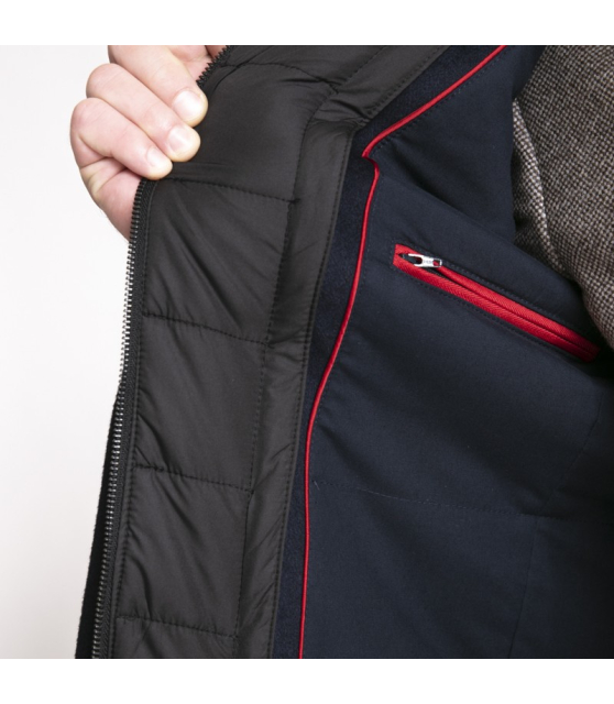 Kean - Manteau bleu marine avec coupe-vent noir