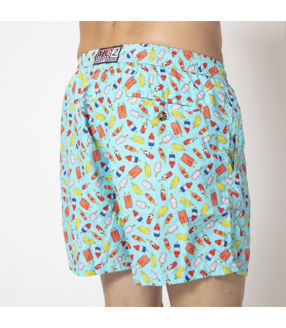 MC2 SAINT BARTH - Maillot de bain bleu ciel à motifs glaces