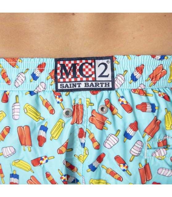 MC2 SAINT BARTH - Maillot de bain bleu ciel à motifs glaces