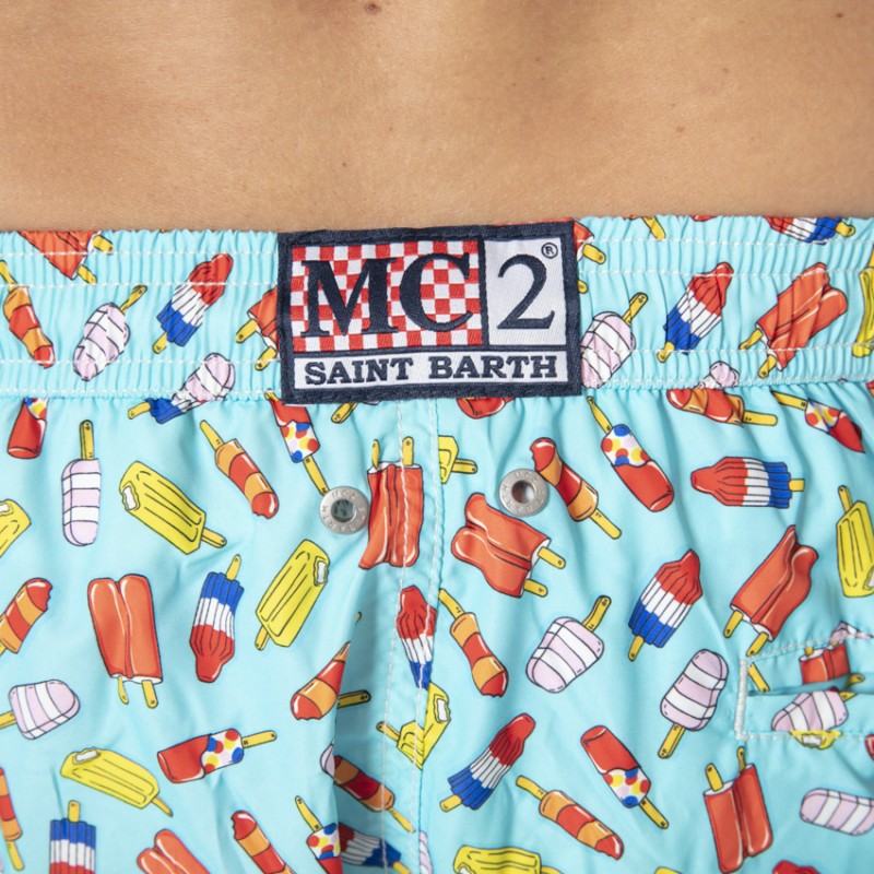 MC2 SAINT BARTH - Maillot de bain bleu ciel à motifs glaces