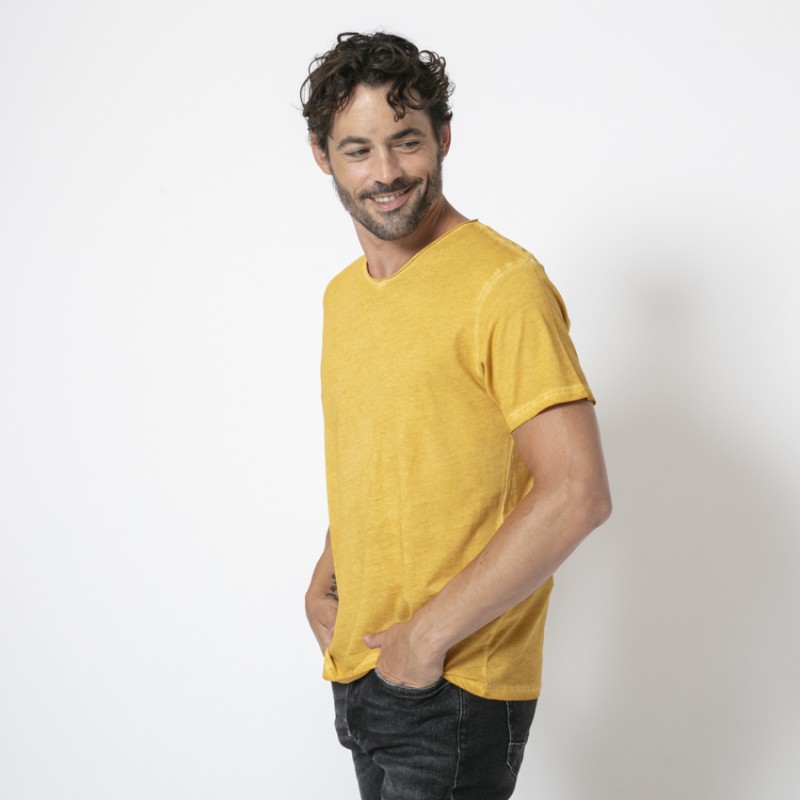 ANONYM x DUNCAN - T-shirt jaune moutarde à manches courtes 2