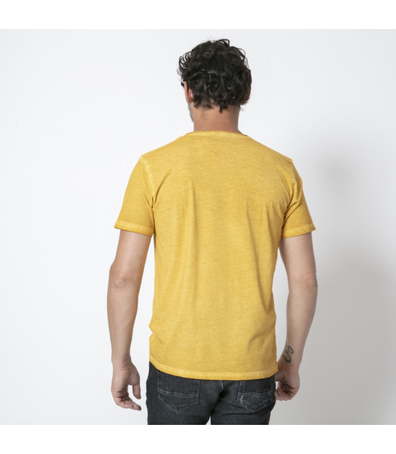 ANONYM x DUNCAN - T-shirt jaune moutarde à manches courtes