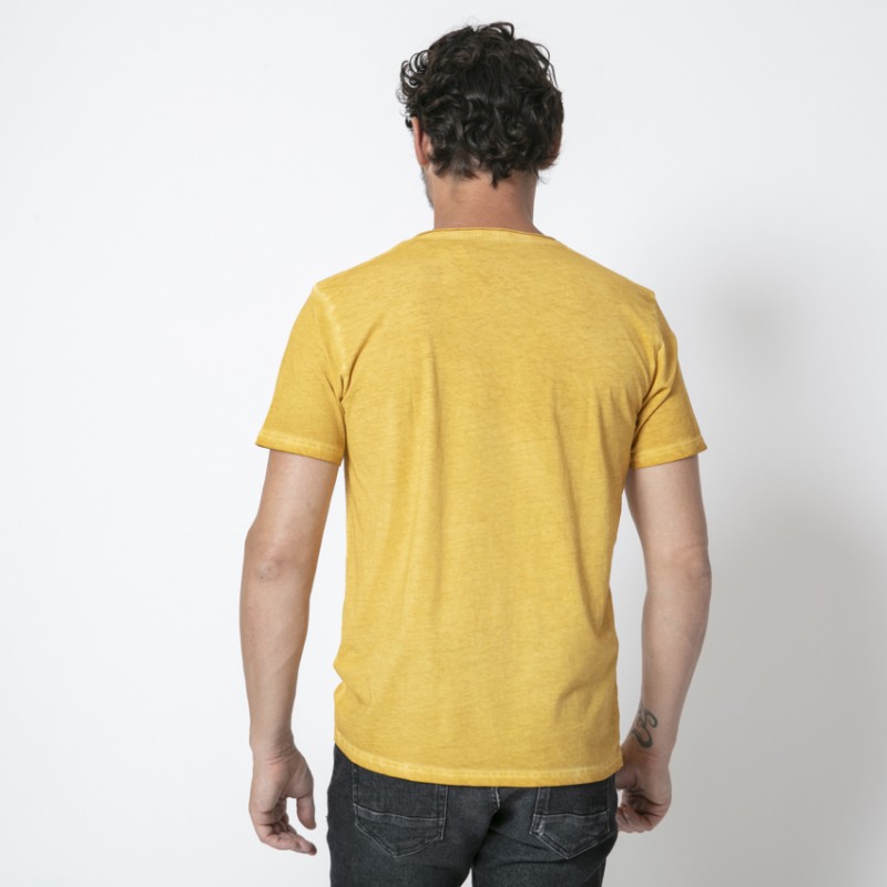 ANONYM x DUNCAN - T-shirt jaune moutarde à manches courtes