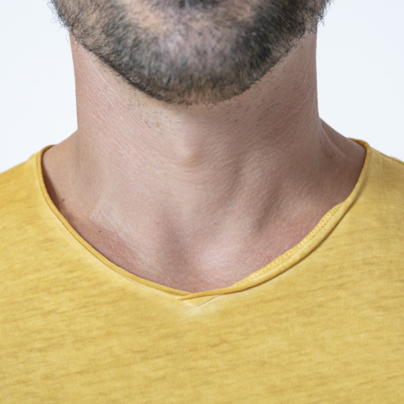 ANONYM x DUNCAN - T-shirt jaune moutarde à manches courtes