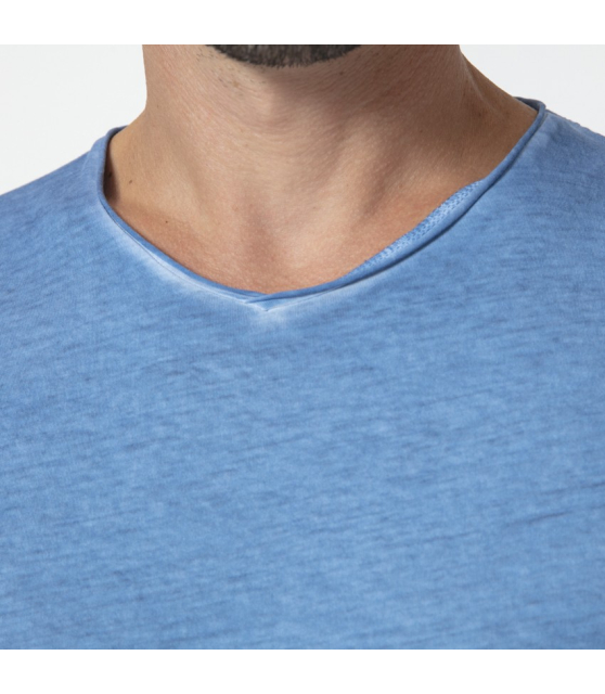 ANONYM x DUNCAN - T-shirt bleu céruléen à manches courtes