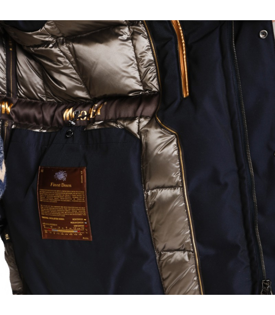 MooRER - Parka bleu-noir à capuche