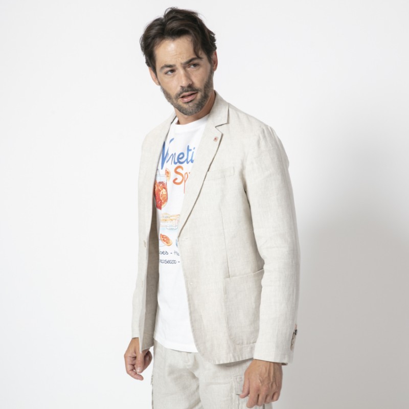 SSEINSE - Veste blazer beige en lin