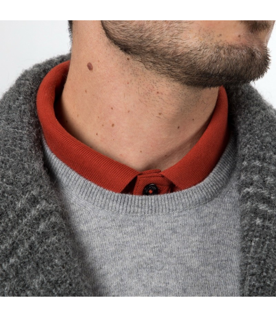 HERNO - Manteau gris à carreaux en laine