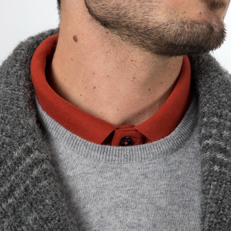HERNO - Manteau gris à carreaux en laine